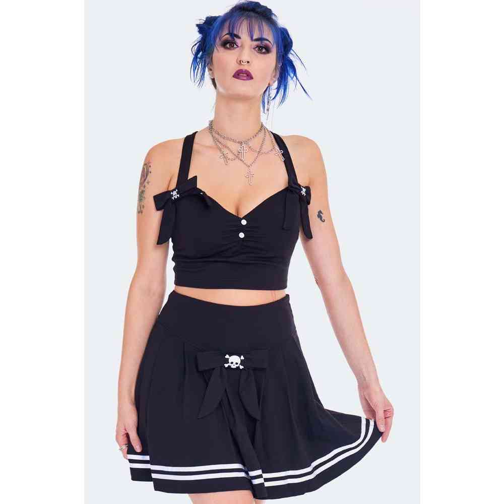 Jawbreaker - Sailor Pleated Courte Jupe - Noir